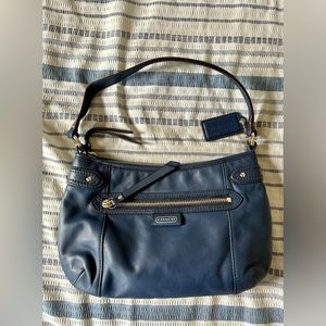 Blue Coach Crossbody Leather Bag
